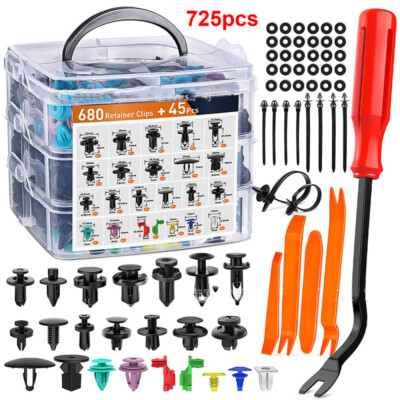725 Tlg Auto Befestigung Niete Clips Stifte KFZ Stoßstange Trim Reparatur Set