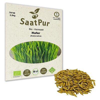 2,5kg BIO Keimsaat für Sprossen Hafer Samen Keimsprossen Microgreens Vegan Öko