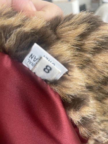 Women's VTG Faux Fur Coat Jacket Med 11 12 USA Hood Captivity ANIMAL TIGER PRINT - Picture 4 of 5