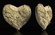 3D STL Model HEART IN WINGS for CNC Router 3D Printer Engraver Carving Aspire