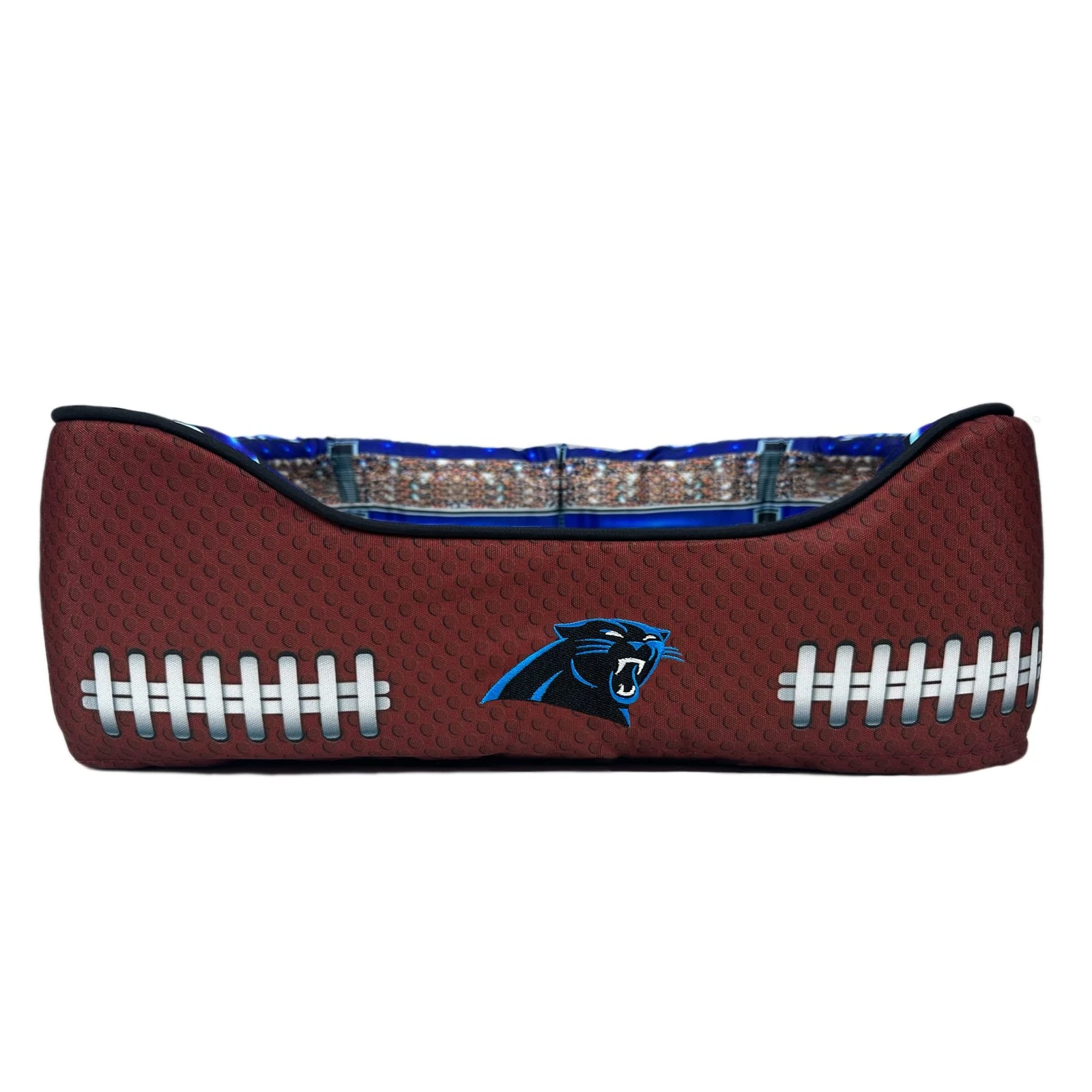 NFL Carolina Panthers Stadium Dog Bed, Pet Pillow Bed for Dogs, Sporty Football