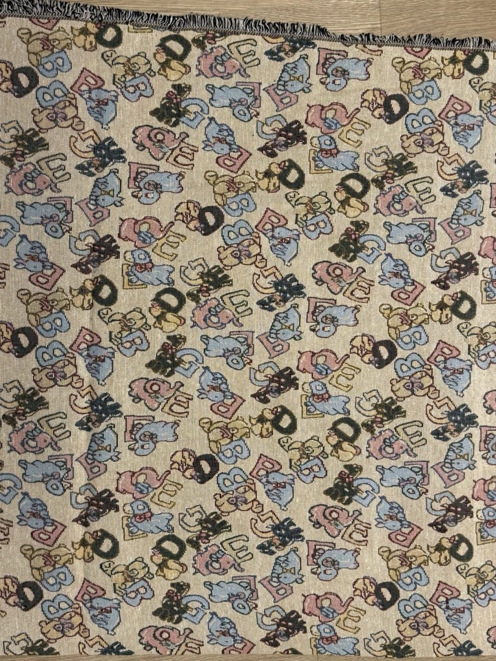 VTG Mary Englebreit Nursery Brocade Fabric Tapestry Upholstery 1 Yd Rustic Heavy - Image 2 of 4