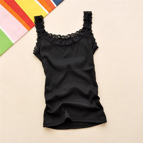 Camiseta sin mangas de verano 2025 para mujer Camiseta sin mangas de encaje Sexy Camiseta Chaleco Camiseta sin mangas - Imagen 6 de 31