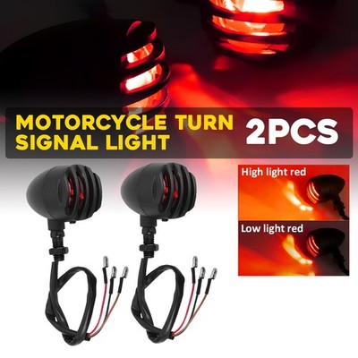 2x Motorcycle LED Bullet Mini Turn Signal Light Blinker For Bobber Cafe Racer B