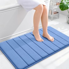 OLANLY Memory Foam Bath Mat 36x24, Super Soft 36" X 24", Cornflower Blue