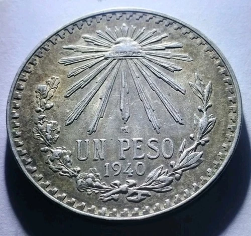 1940 Mexico Un Peso Silver — photo from the most recent tracked eBay sale