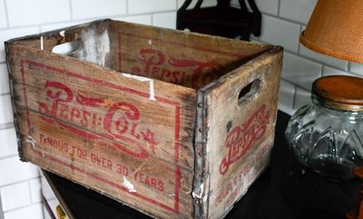 1930s Pepsi Cola Wooden crate box advertising 5 cent bottles Rochester  NH