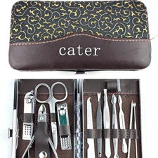 12PC Cater Pedicure / Manicure Set 2 Clippers Cuticle Scissors Tweeze File + 6