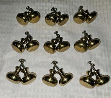 Lot of 18 Round Polished Brass Drawer Cabinet Pulls Knobs with Hardware