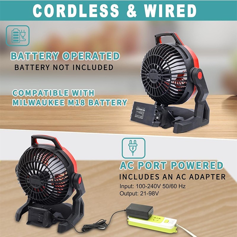 For Milwaukee 48-11-1850 M18 18Volt Lithium-Ion Cordless Jobsite Fan (Tool-Only)