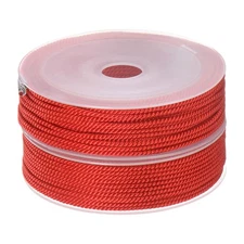 2pcs Twisted Nylon Twine Thread Beading Cord 2mm 13M/43 Feet Nylon String, Red