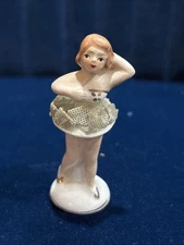Vintage PORCELAIN SPINNING BALLERINA FIGURINE JAPAN 3 INCH