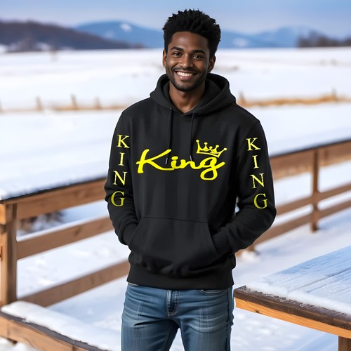 Sudaderas con capucha para pareja King & Queen Love a juego para él y ella - Imagen 6 de 9