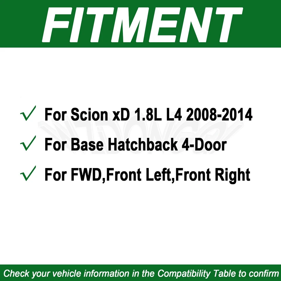 2x Eje articulado delantero CV se adapta a Scion xD Base Hatchback 1,8 L L4 tracción delantera 2008-2014 Foto 2 de 4