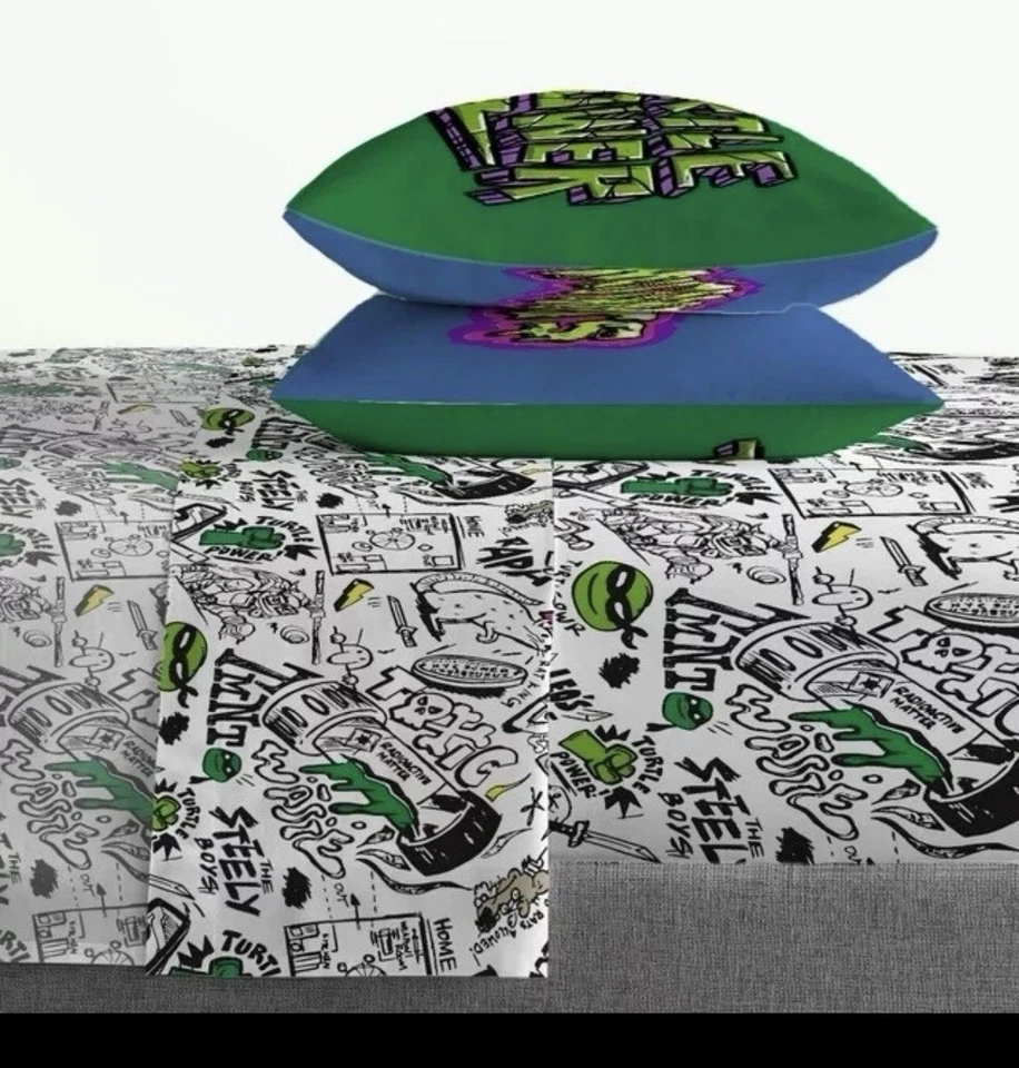 Juego de sábanas completas de microfibra Nickelodeon Teenage Mutant Ninja Turtles niños 4 piezas Foto 3 de 4
