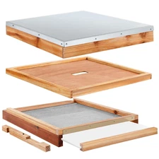 1 Set Beehive Parts Kit for 10 Frame Bee Hive, Includes Telescoping Top Cover...