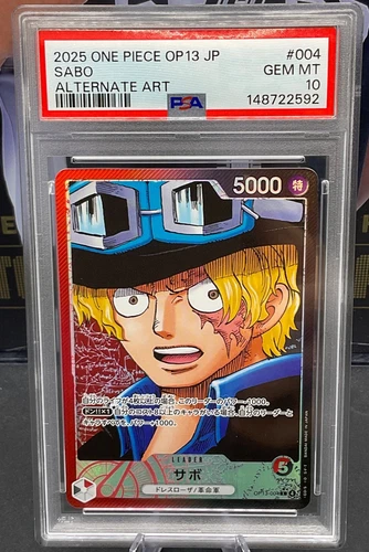 2025 One Piece Japanese OP13-004 Sabo Alternate Art Leader PSA 10 GEM MINT