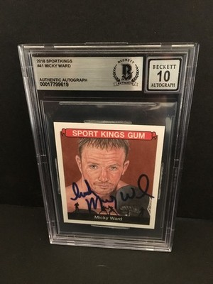 MICKY WARD 2018 SPORTKINGS #41 AUTOGRAPHED CARD BECKETT ''10'' AUTO