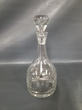11.5 Baccarat Crystal Capri Optic Decanter Bottle w/ Flat Top Stopper Clear