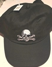 Skull  Cross Bones Pirate Strapback Cap Hat Embroidered Black Last One 