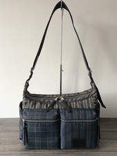 Image of PAUL SMITH MIXED STRIPE AND CHECK FOLIO MESSENGER CROSSBODY BAG BNWT