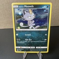 Carta Pokemon Alolan Meowth SM43 Sole e Luna Stella Nera Promo Holo LP
