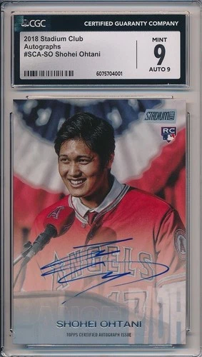 2018 Topps Stadium Club #SCA-SO Shohei Ohtani Rookie / Auto / CGC 9 Mint