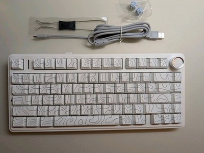 AULA F75 75% Wireless Tri-mode Mechanical Keyboard RGB, White Contour