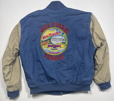 Vintage 1990s Jose Cuervo Tequila Varsity Bomber Jacket XL USA Made Denim Jean