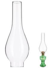 Clear Glass Hurricane Lamp Shade Chimney, 9.6 in Tall x 3.7 in Diameter