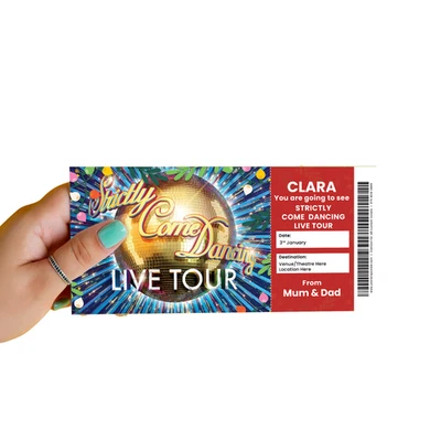 THE FINE PAPERHOUSE Strictly Come Dancing Live Gift Ticket Personalised Christmas Xmas Present Gift