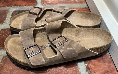 Birkenstock Arizona Tobacco Brown Oiled Leather Soft Footbed Regular Size 41