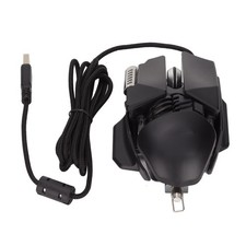 Mechanical Mouse 12800 DPI Ergonomics Retractable Adjustment RGB USB Black 6D