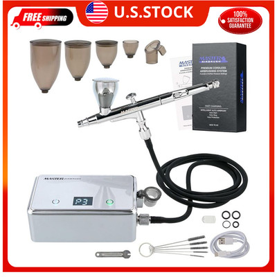 Powerful Cordless Airbrushing System, Portable Rechargeable Compressor, 20-36 PS