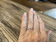 18ct White Gold Diamond Wishbone Ring Size L