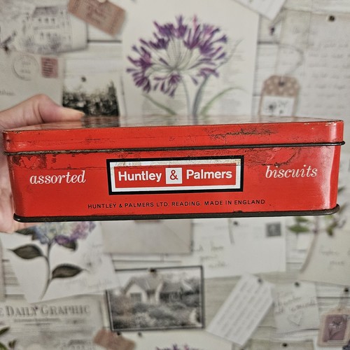 Vintage 1960’s 1970’s Huntley & Palmers Cocktail Assorted Biscuits Tin - Foto 6 di 13