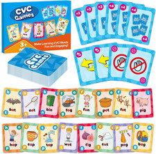 CVC Phonics Games for Toddlers,Cvc Word Toy for Kids,Reading Card Game for Ages
