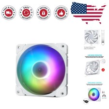 120mm White ARGB Cooling Fan - High Airflow 5V PWM for Optimal PC Performance