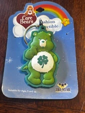 Care Bears NEW! Rubber Keychain Green Bear Vintage 2003 TCFC Collectible