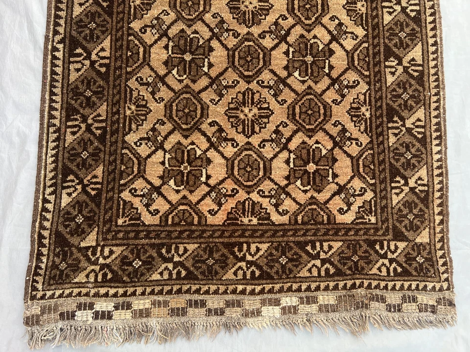 2.10x9.7 ft Antique Runner Rug Terracotta Faded Hand Knotted Wool Oriental Rug - Image 3 of 4