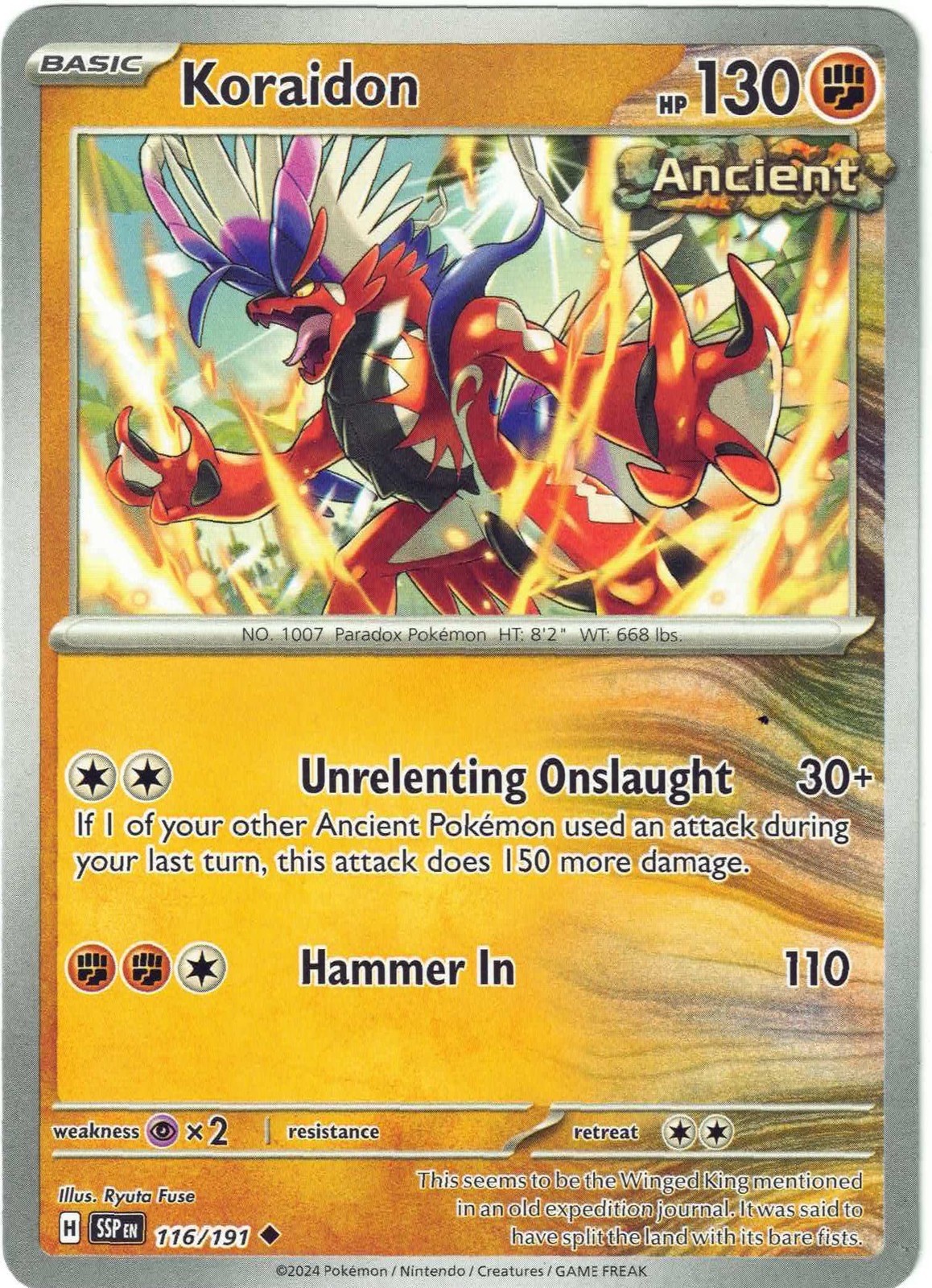 Pokemon - Surging Sparks - Koraidon 116/191 - NM/M