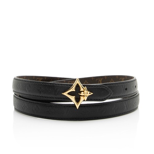 Louis Vuitton Calfskin Monogram Canvas Reversible Flowergram 20mm Belt - Size