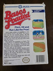 Jaleco Bases Loaded 1988 Nes Game With Manual And Nintendo Black Dust Sleeve