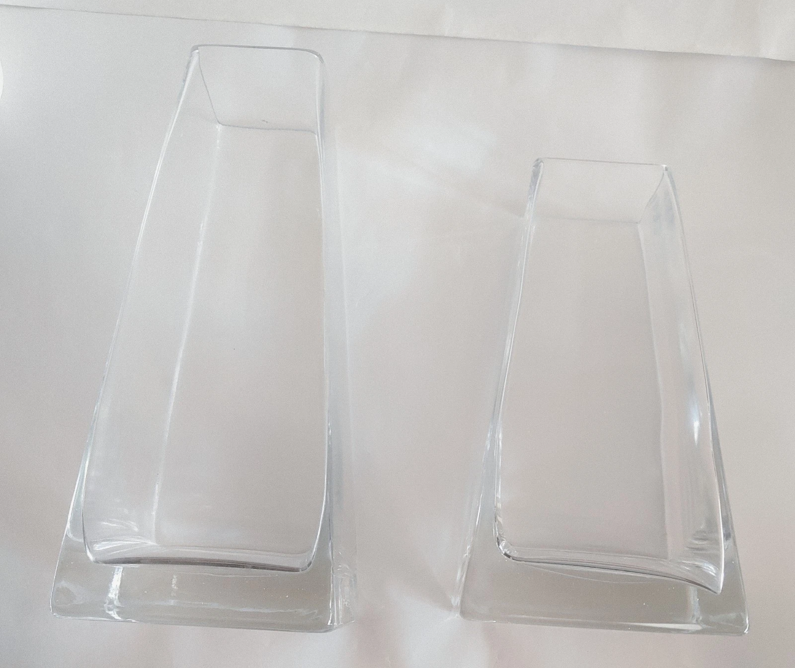 2 Glass Flower Vases