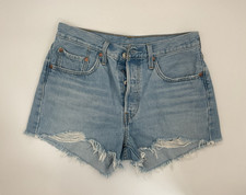 Levi's 501 Women's Light Wash Denim Cutoff Shorts High Rise Size 28