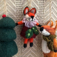 Christmas Decorations Hanging Felt Ornament Cute Red Fox for Gift