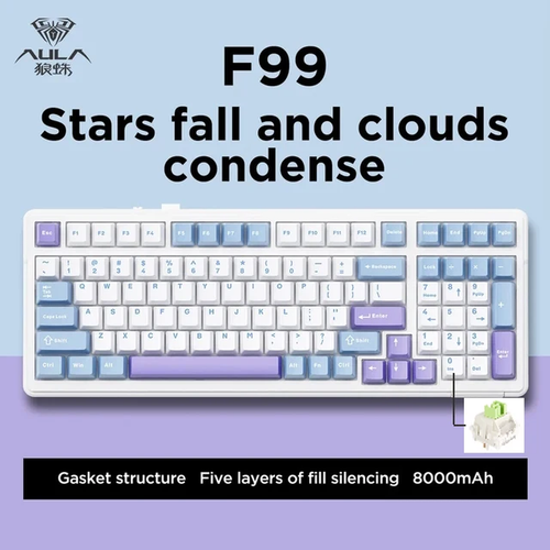 Aula F99 Gaming Mechanical Keyboard Three Mode 2.4G Wireless Wired 99 Keys - Picture 12 of 16