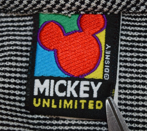 VTG Mickey Mouse Houndstooth Shirt Size S 80s Embroidered Minnie Kissing Mickey - Picture 7 of 11