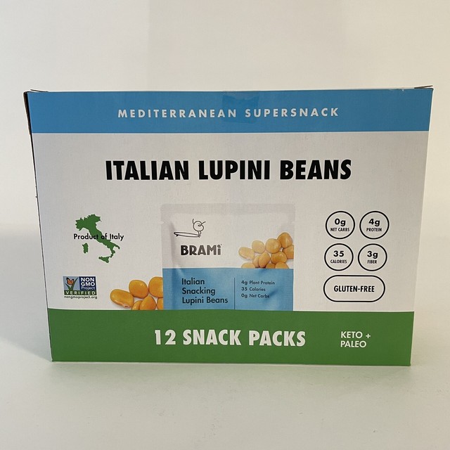 Brami Lupini Beans Italian Snacking Keto Paleo 12 Snack Packs Total 12.