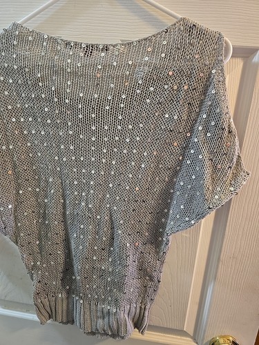 JJ Basics Knit Sequin Sweater. Gray. NWT. Size Small. Msrp $42 - Picture 14 of 18